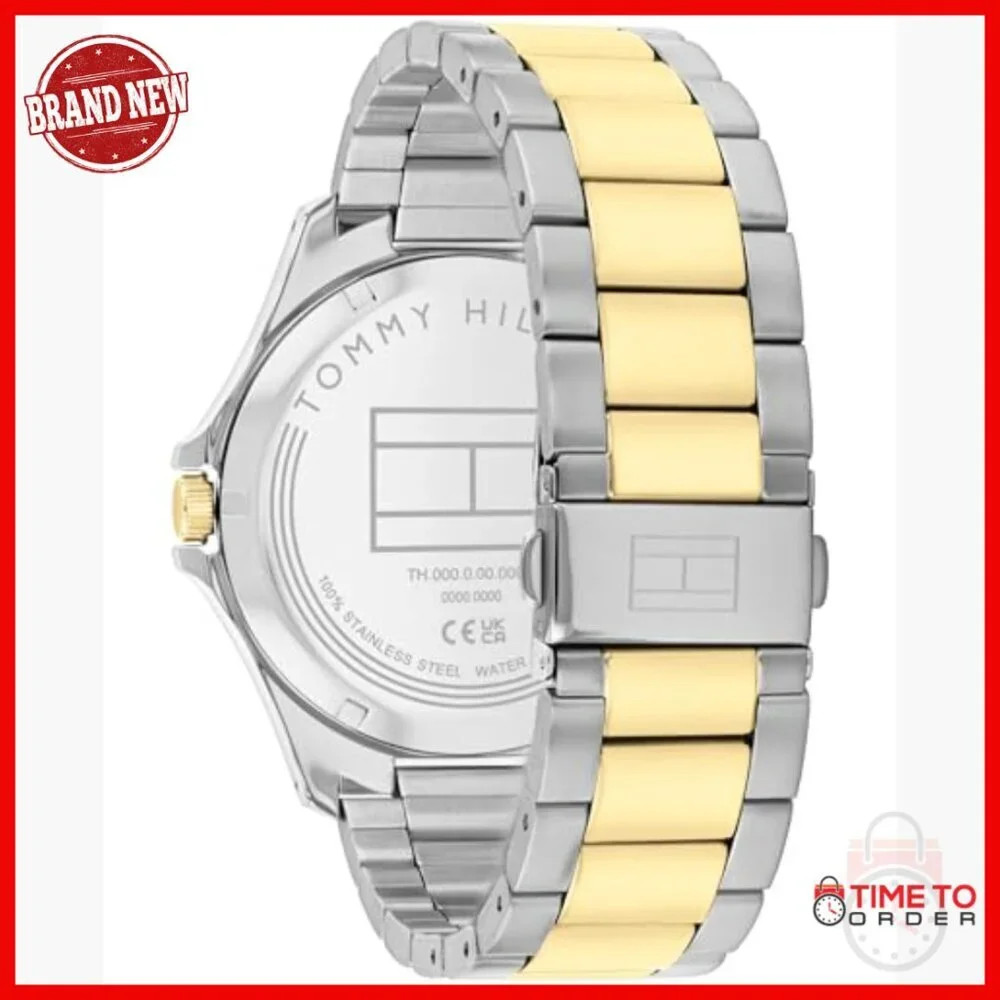 Men's Stainless Steel Quartz Watch, 42mm, Water Resistant, Modern Timepiece